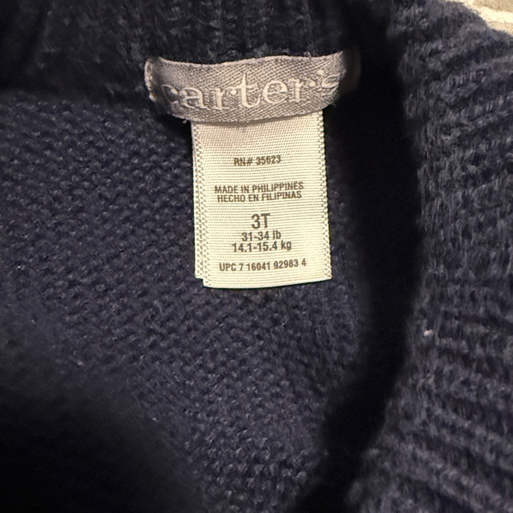 Carter's Navy and Yellow Striped Kids Sweater - Picture 5 of 6